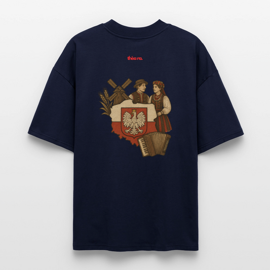 ♻️ 100% Bio Baumwolle Oversized T-Shirt Poland - Navy