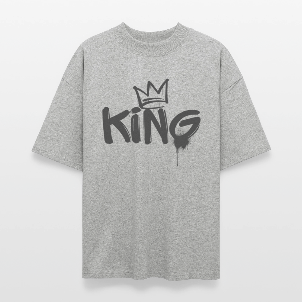 ♻️ 100% Bio Baumwolle Oversized Unisex T-Shirt - Grau meliert