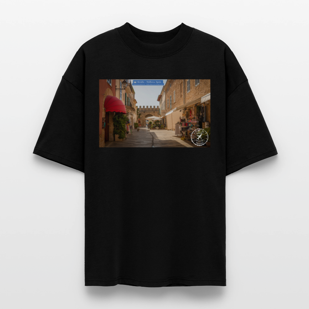 THÈA RA – "Mallorca Moment" Oversized Unisex Organic T-shirt Blaster - black
