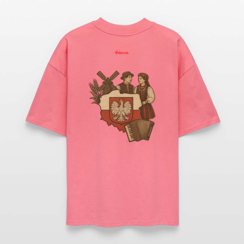 ♻️ 100% Bio Baumwolle Oversized T-Shirt Poland - Pink 