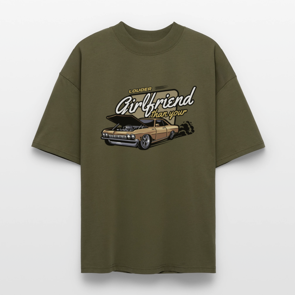 ♻️ 100% Bio Baumwolle Oversized Herren T-Shirt - Khaki
