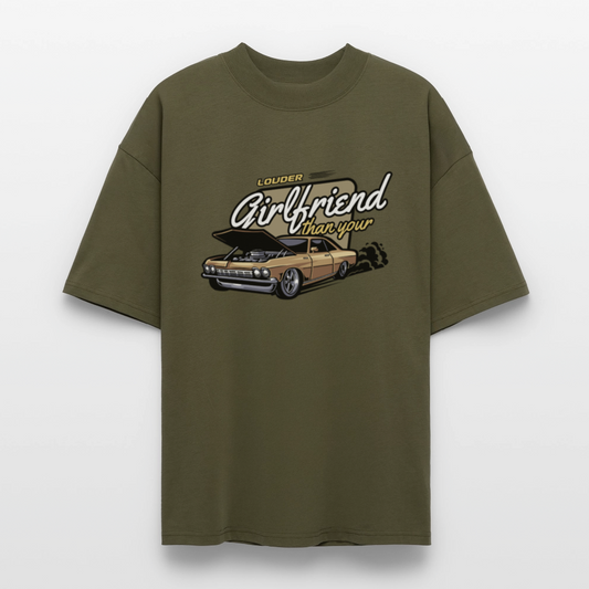 ♻️ 100% Bio Baumwolle Oversized Herren T-Shirt - Khaki