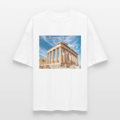 THÈA RA – "Athens Moment" Oversized Unisex Organic T-shirt Blaster - white