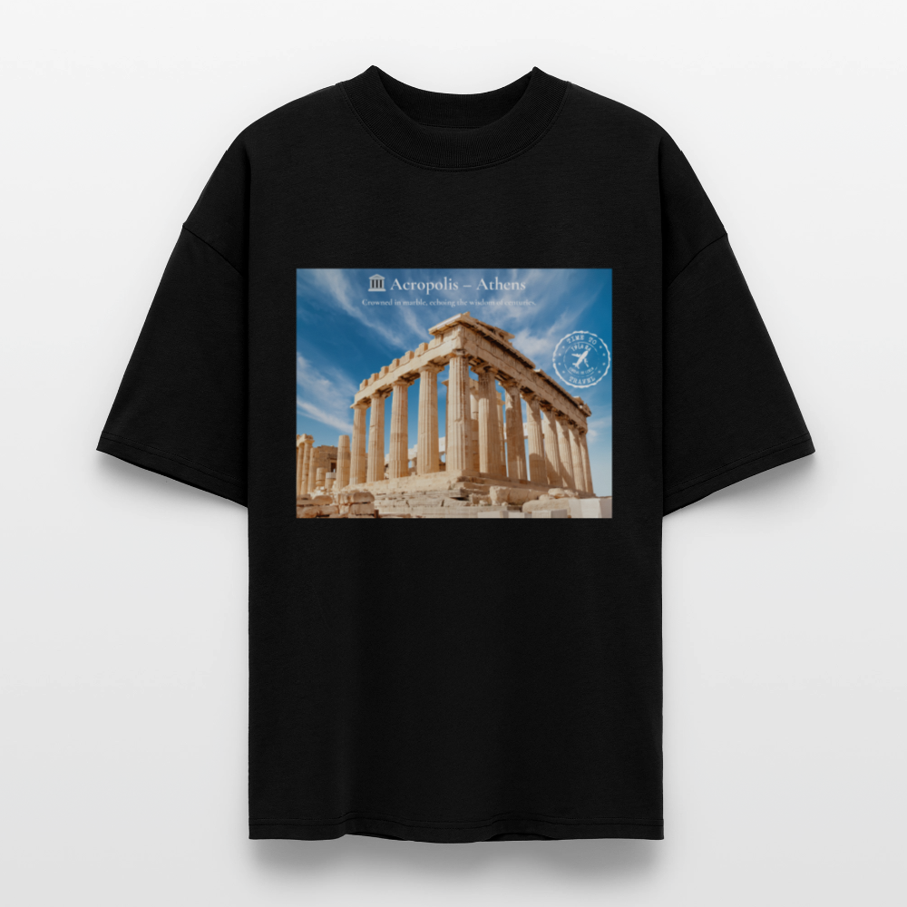 THÈA RA – "Athens Moment" Oversized Unisex Organic T-shirt Blaster - black