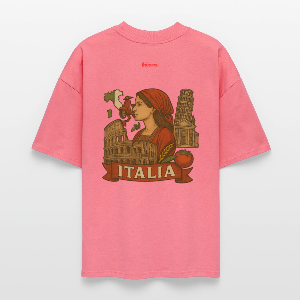 ♻️ 100% Bio Baumwolle Oversized T-Shirt Italia - Pink 