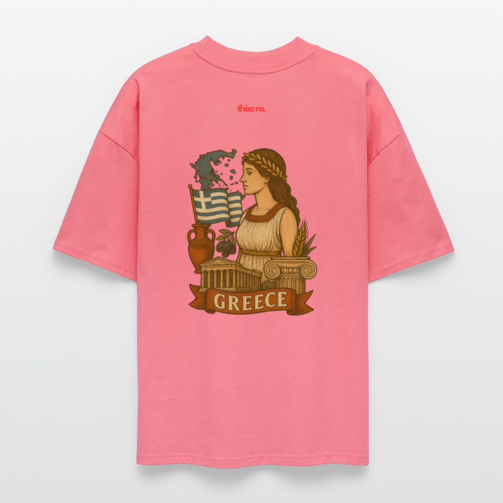 ♻️ 100% Bio Baumwolle Oversized T-Shirt Greece - Pink 