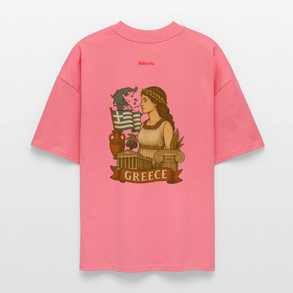 ♻️ 100% Bio Baumwolle Oversized T-Shirt Greece - Pink 