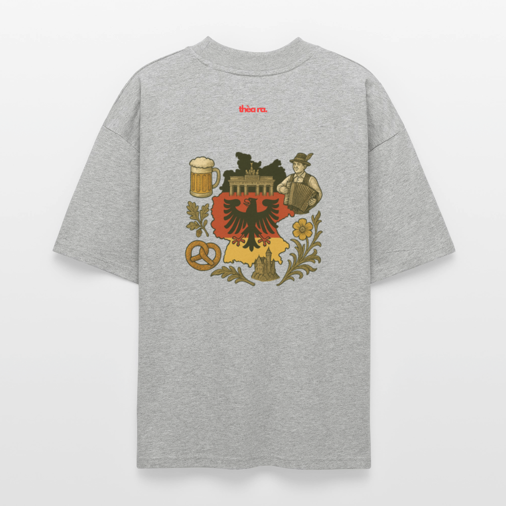 ♻️ 100% Bio Baumwolle Oversized Unisex T-Shirt - Grau meliert