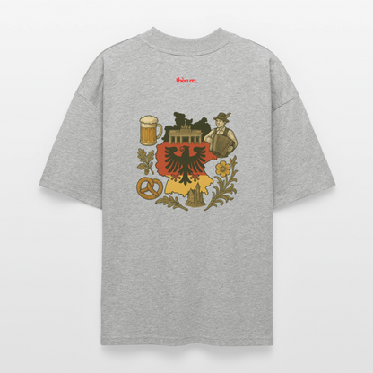 ♻️ 100% Bio Baumwolle Oversized Unisex T-Shirt - Grau meliert