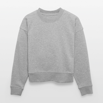 ♻️ Personalisierbares Cropped Frauen Bio-Sweatshirt - Grau meliert