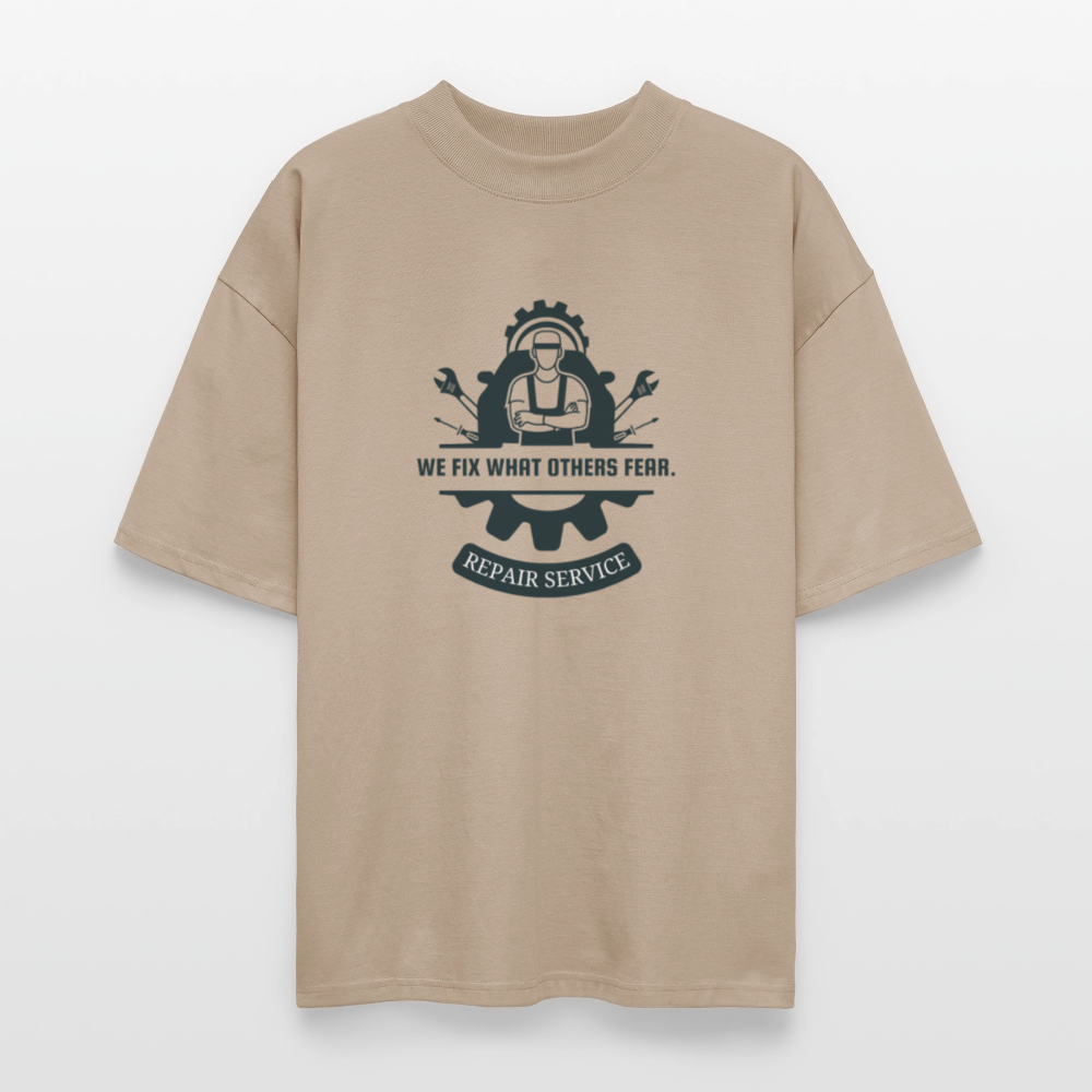 ♻️ 100% Bio Baumwolle Oversized Herren T-Shirt - Steingrau