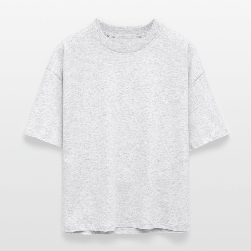 ♻️ Personalisierbares Frauen Boxy 100% Bio Baumwolle T-Shirt - Weiß meliert