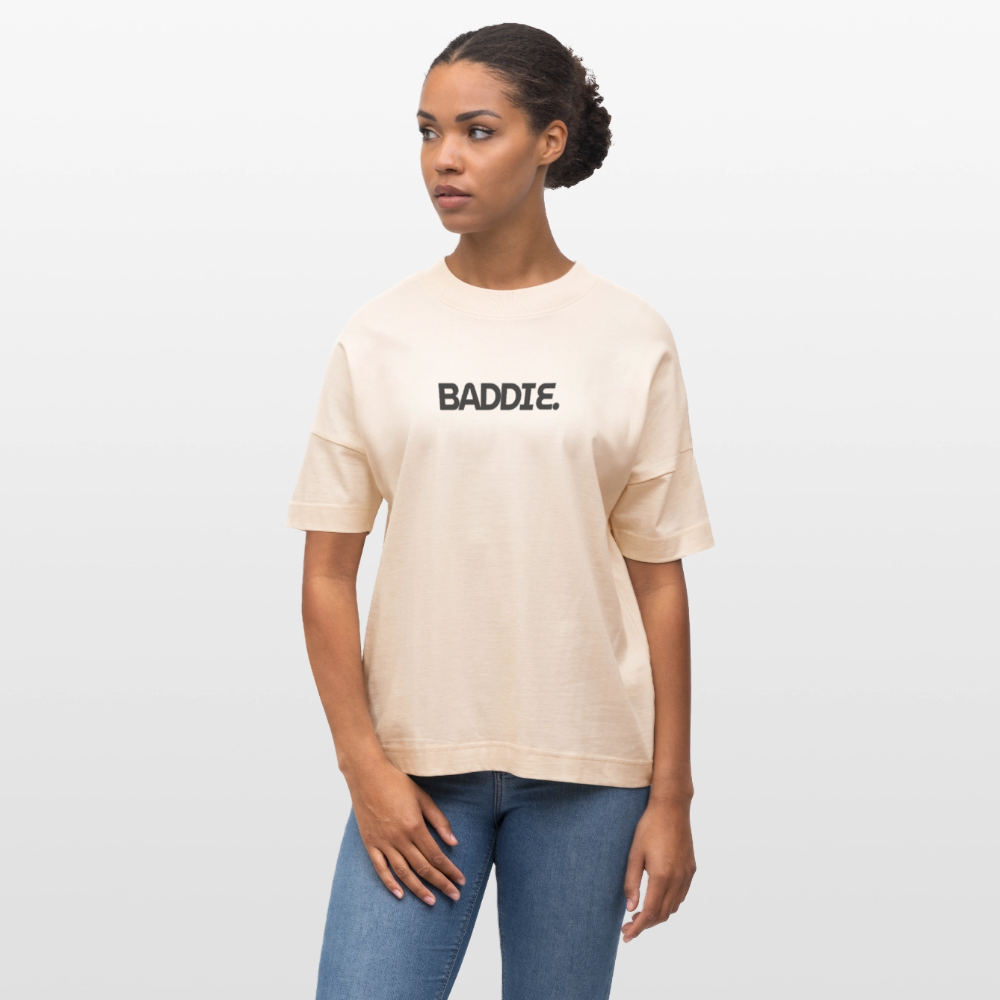♻️ 100% Bio Baumwolle Oversized Frauen T-Shirt - Weißgrau
