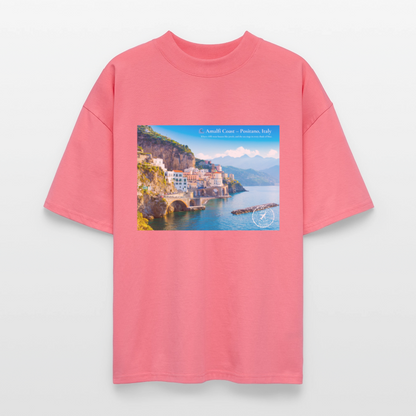THÈA RA – "Amalfi Moment" Oversized Unisex Organic T-shirt Blaster - pink joy 