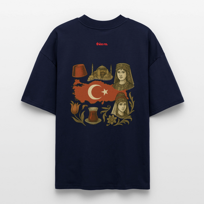 ♻️ 100% Bio Baumwolle Oversized T-Shirt Türkiye - Navy