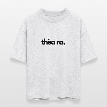 ♻️ 100% Bio Baumwolle Oversized Frauen T-Shirt - Weiß meliert