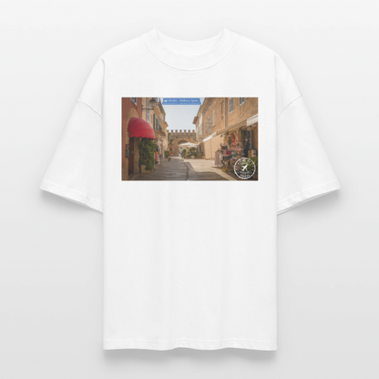 THÈA RA – "Mallorca Moment" Oversized Unisex Organic T-shirt Blaster - white