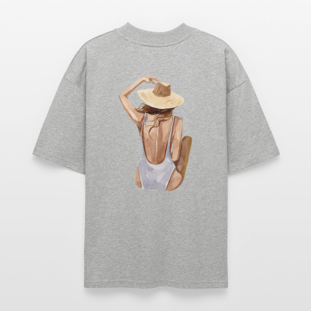 ♻️ 100% Bio Baumwolle Oversized T-Shirt - Grau meliert