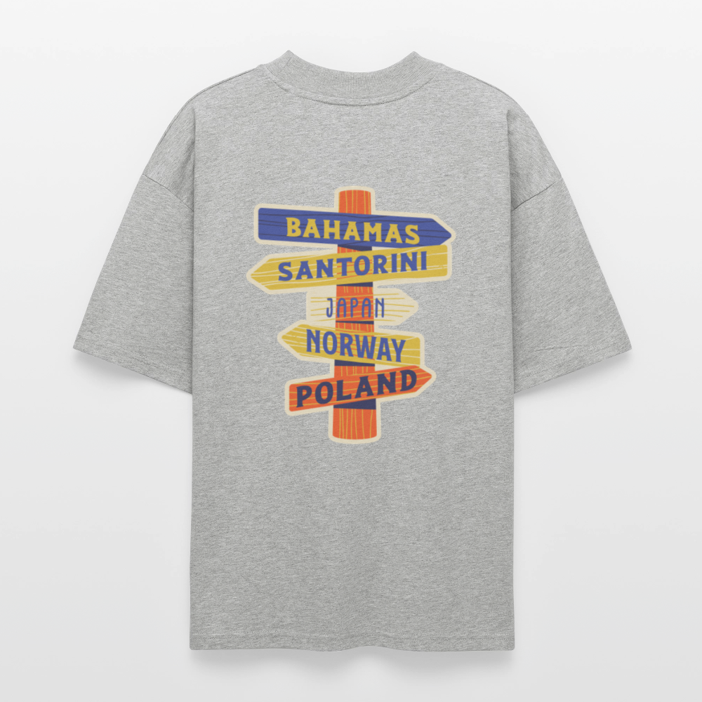 ♻️ 100% Bio Baumwolle Oversized T-Shirt - Grau meliert