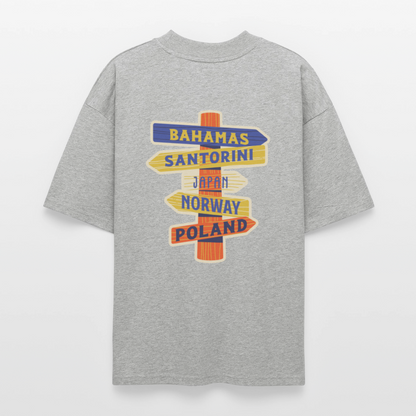 ♻️ 100% Bio Baumwolle Oversized T-Shirt - Grau meliert