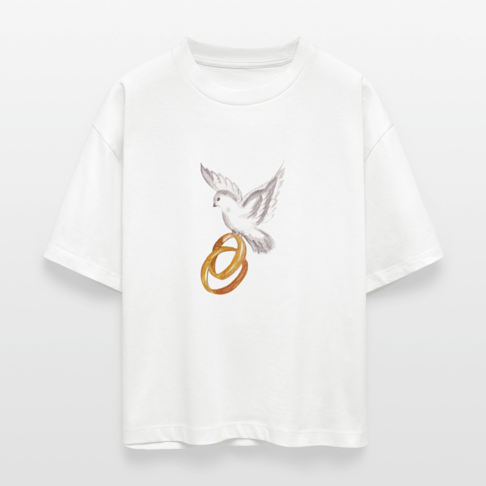 ♻️ 100% Bio Baumwolle Frauen Boxy T-Shirt - Weiß
