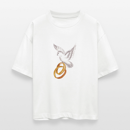 ♻️ 100% Bio Baumwolle Frauen Boxy T-Shirt - Weiß