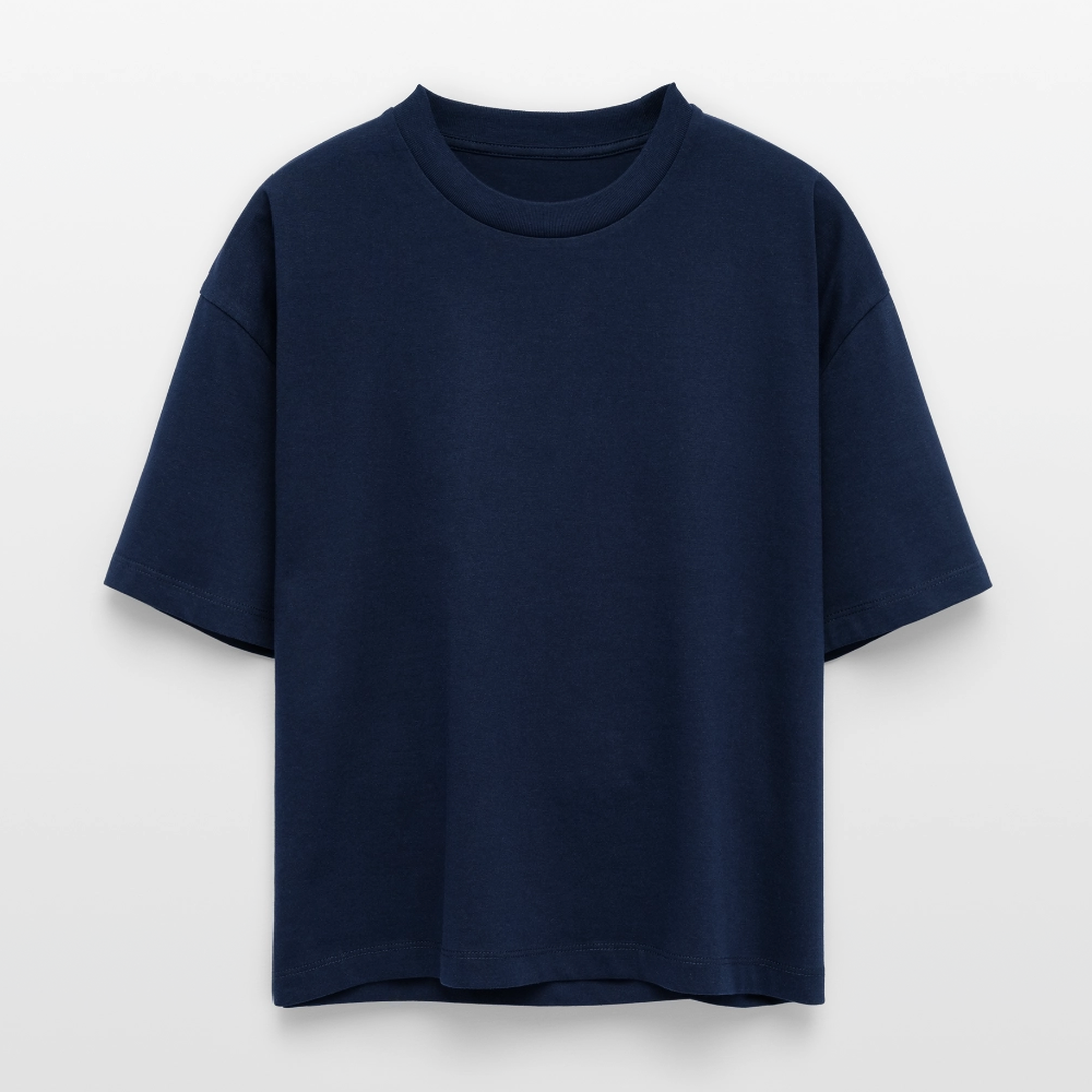 ♻️ Personalisierbares Frauen Boxy 100% Bio Baumwolle T-Shirt - Navy