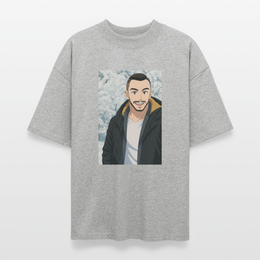 Dein persönliches Anime-Oversized Unisex Organic T-shirt Blaster – Individualisiertes Kunstwerk - heather grey