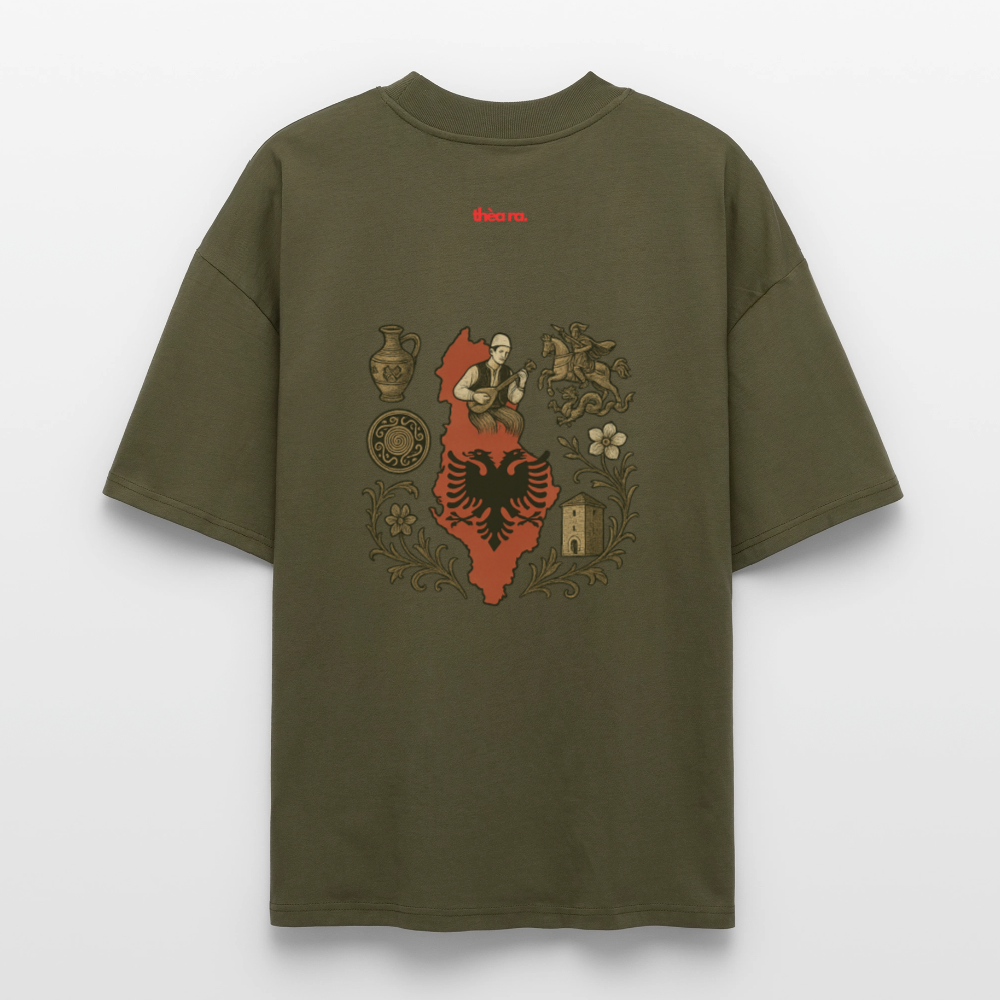 ♻️ 100% Bio Baumwolle Oversized Unisex T-Shirt - Khaki