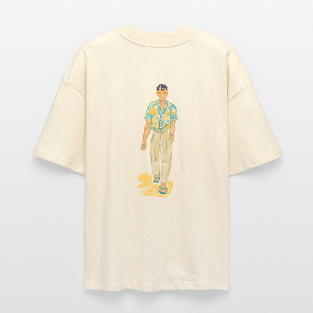 ♻️ 100% Bio Baumwolle Oversized T-Shirt - Weißgrau