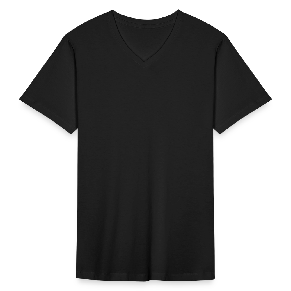 ♻️ Personalisierbares Männer 100% Bio Baumwolle-T-Shirt mit V-Ausschnitt - Schwarz