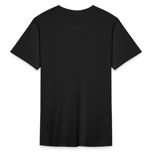 ♻️ Personalisierbares Männer 100% Bio Baumwolle-T-Shirt mit V-Ausschnitt - Schwarz