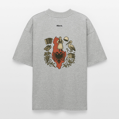 ♻️ 100% Bio Baumwolle Oversized Unisex T-Shirt - Grau meliert