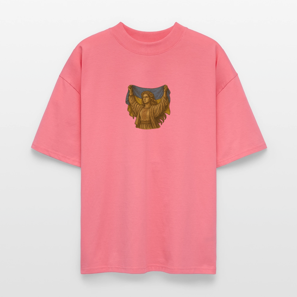 ♻️ 100% Bio Baumwolle Oversized T-Shirt Ukraine - Pink 