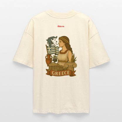 ♻️ 100% Bio Baumwolle Oversized T-Shirt Greece - Weißgrau