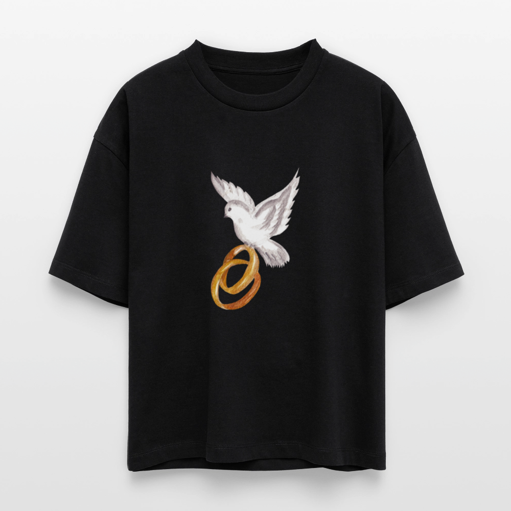 ♻️ 100% Bio Baumwolle Frauen Boxy T-Shirt - Schwarz