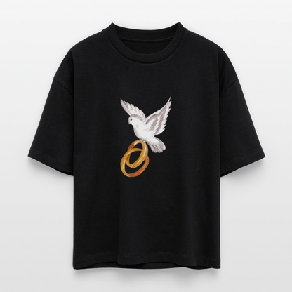 ♻️ 100% Bio Baumwolle Frauen Boxy T-Shirt - Schwarz