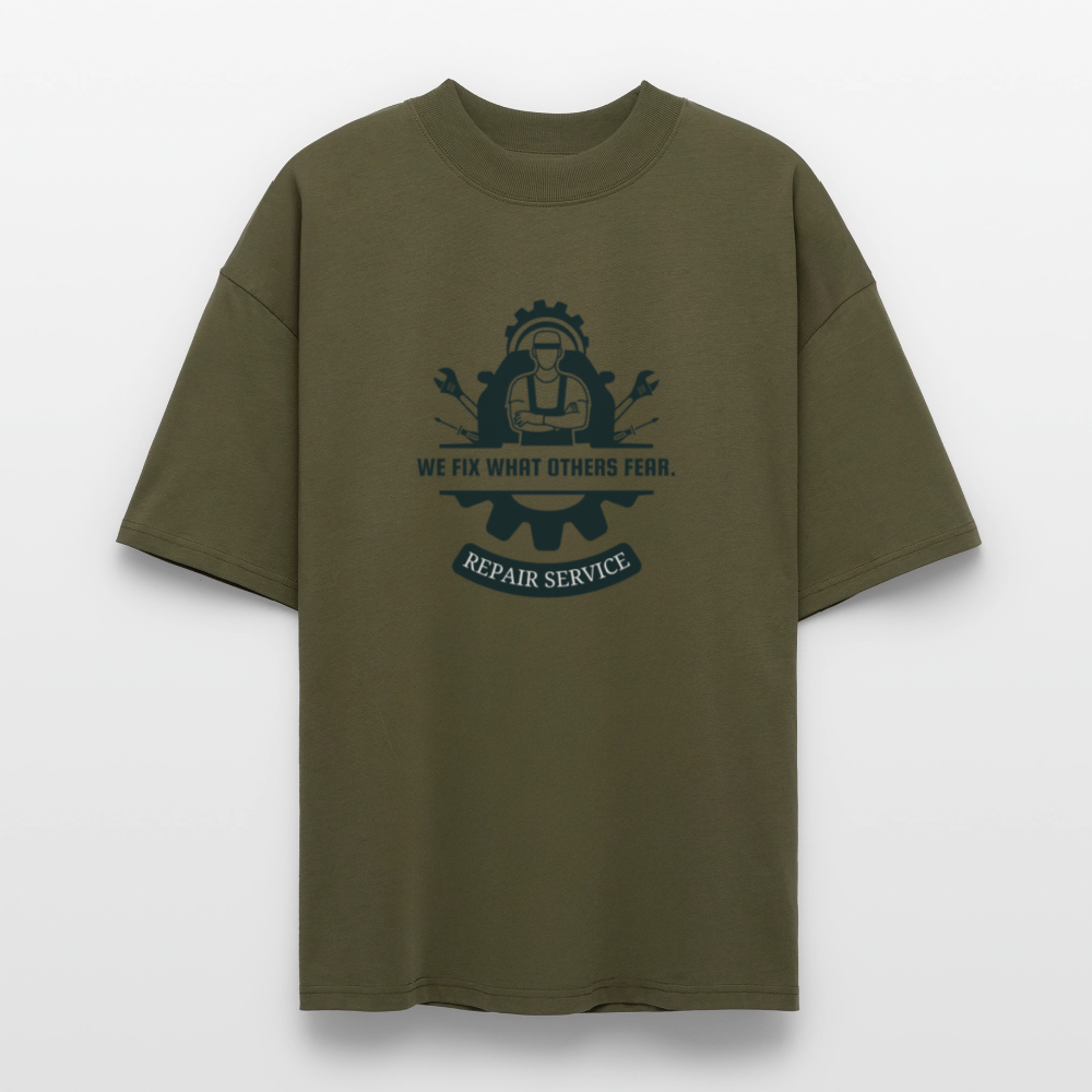 ♻️ 100% Bio Baumwolle Oversized Herren T-Shirt - Khaki