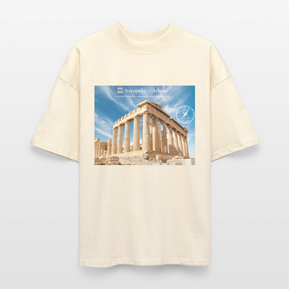 THÈA RA – "Athens Moment" Oversized Unisex Organic T-shirt Blaster - natural raw