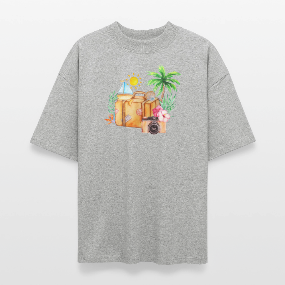 ♻️ 100% Bio Baumwolle Oversized T-Shirt - Grau meliert