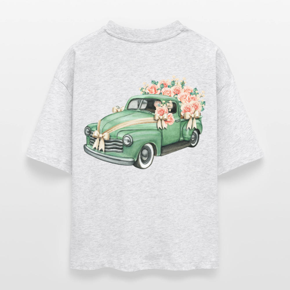 ♻️ 100% Bio Baumwolle Frauen Boxy T-Shirt - Weiß meliert