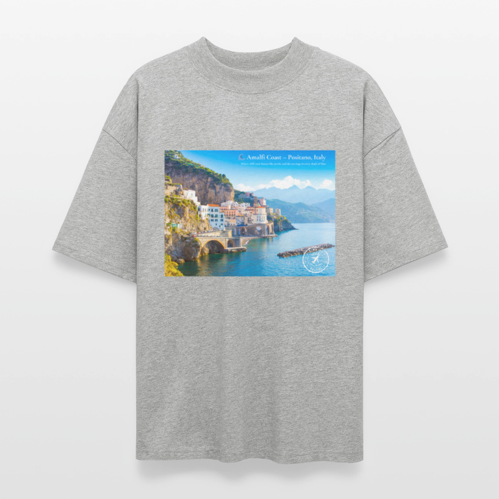 THÈA RA – "Amalfi Moment" Oversized Unisex Organic T-shirt Blaster - heather grey