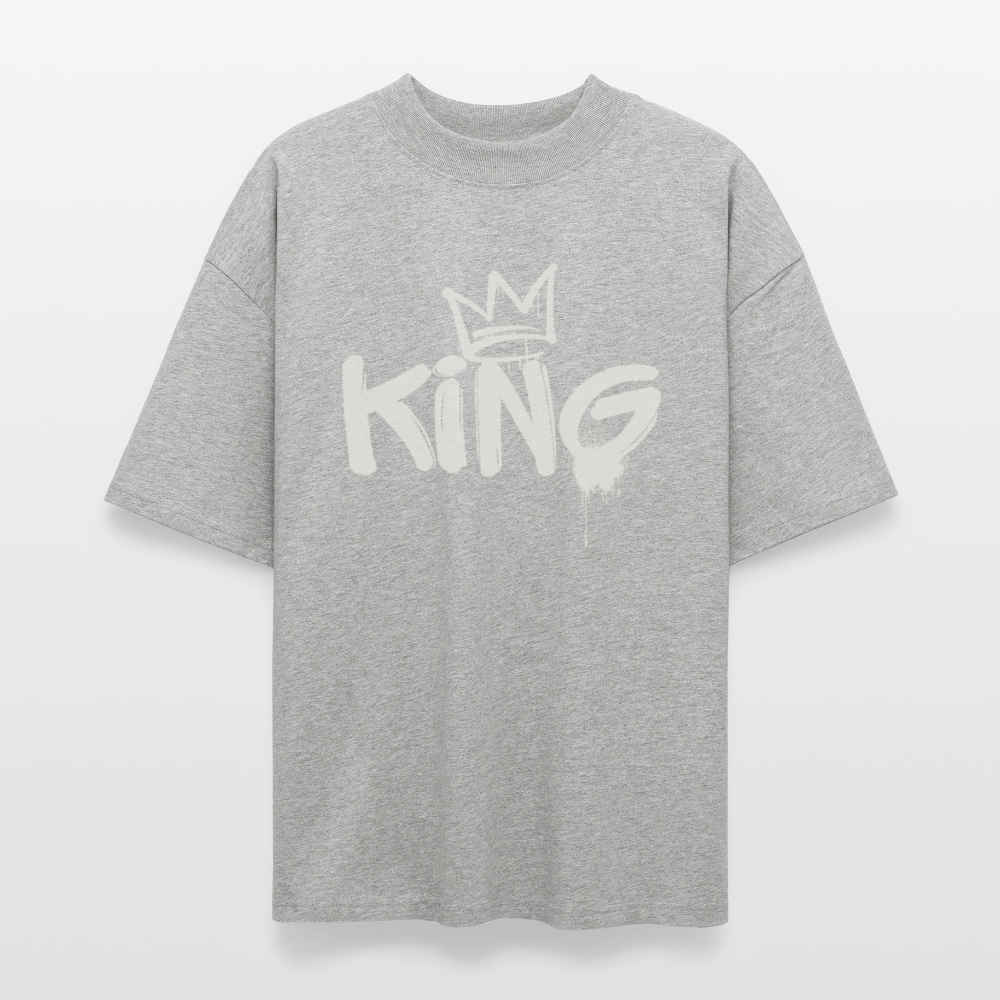 ♻️ 100% Bio Baumwolle Oversized Unisex T-Shirt - Grau meliert