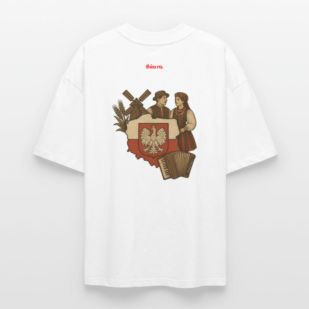 ♻️ 100% Bio Baumwolle Oversized T-Shirt Poland - Weiß