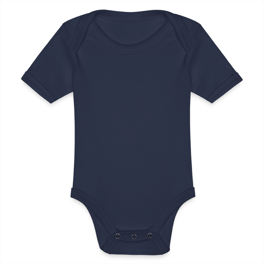 ♻️ Personalisierbares Baby 100% Bio Baumwolle-Kurzarm-Body - Dunkelnavy