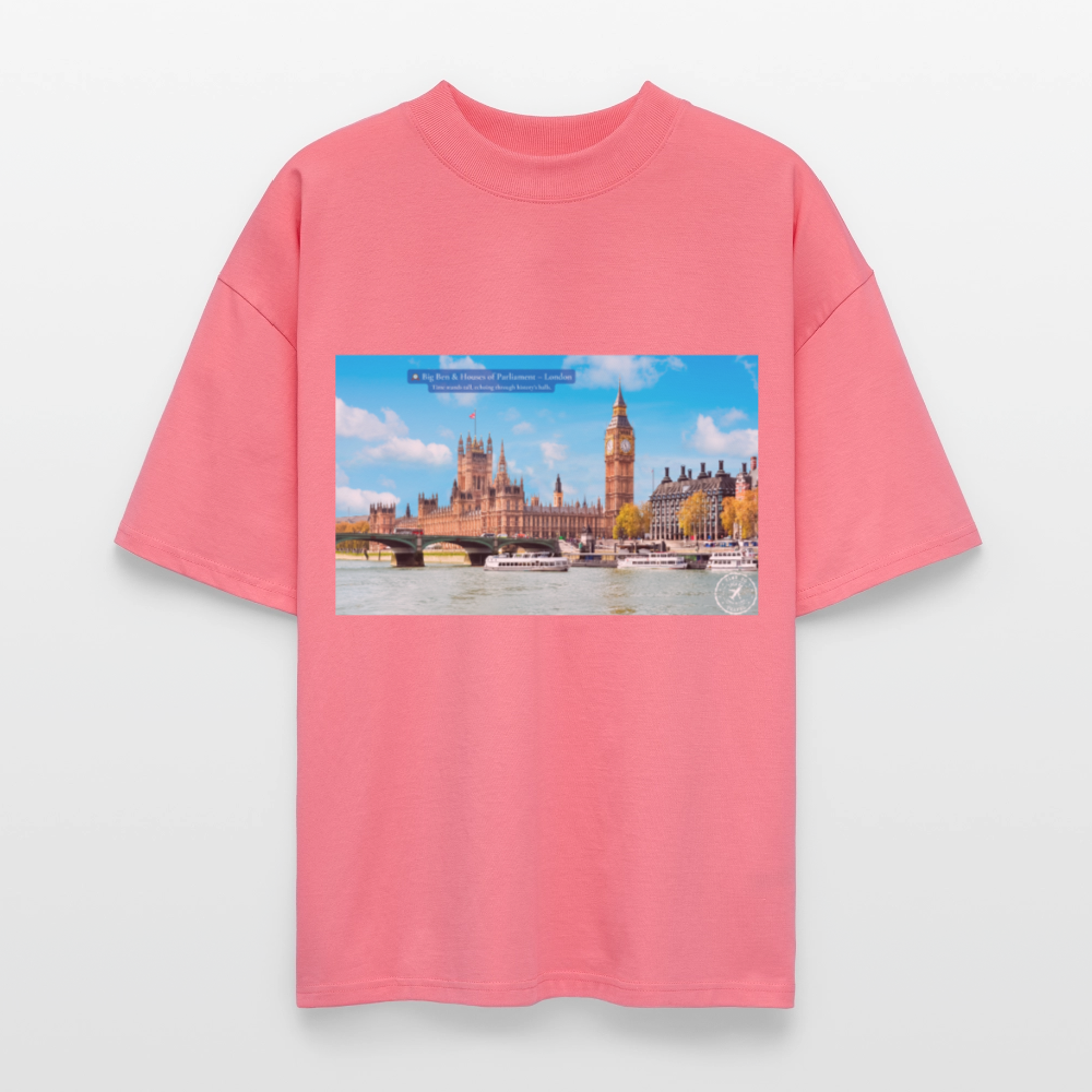 THÈA RA – "London Moment" Oversized Unisex Organic T-shirt Blaster - pink joy 