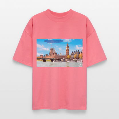 THÈA RA – "London Moment" Oversized Unisex Organic T-shirt Blaster - pink joy 