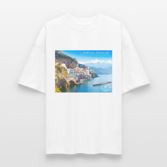 THÈA RA – "Amalfi Moment" Oversized Unisex Organic T-shirt Blaster - white