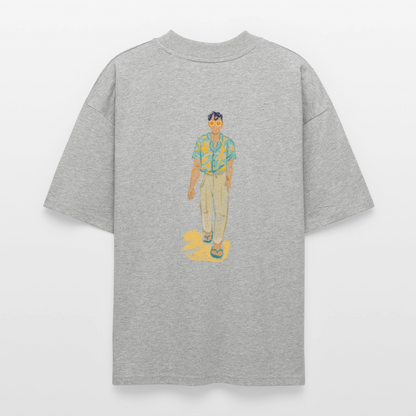 ♻️ 100% Bio Baumwolle Oversized T-Shirt - Grau meliert